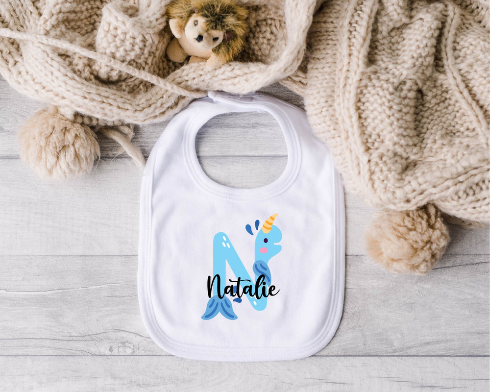 Personalised Animal Letter Baby Bib - Gifts Handmade