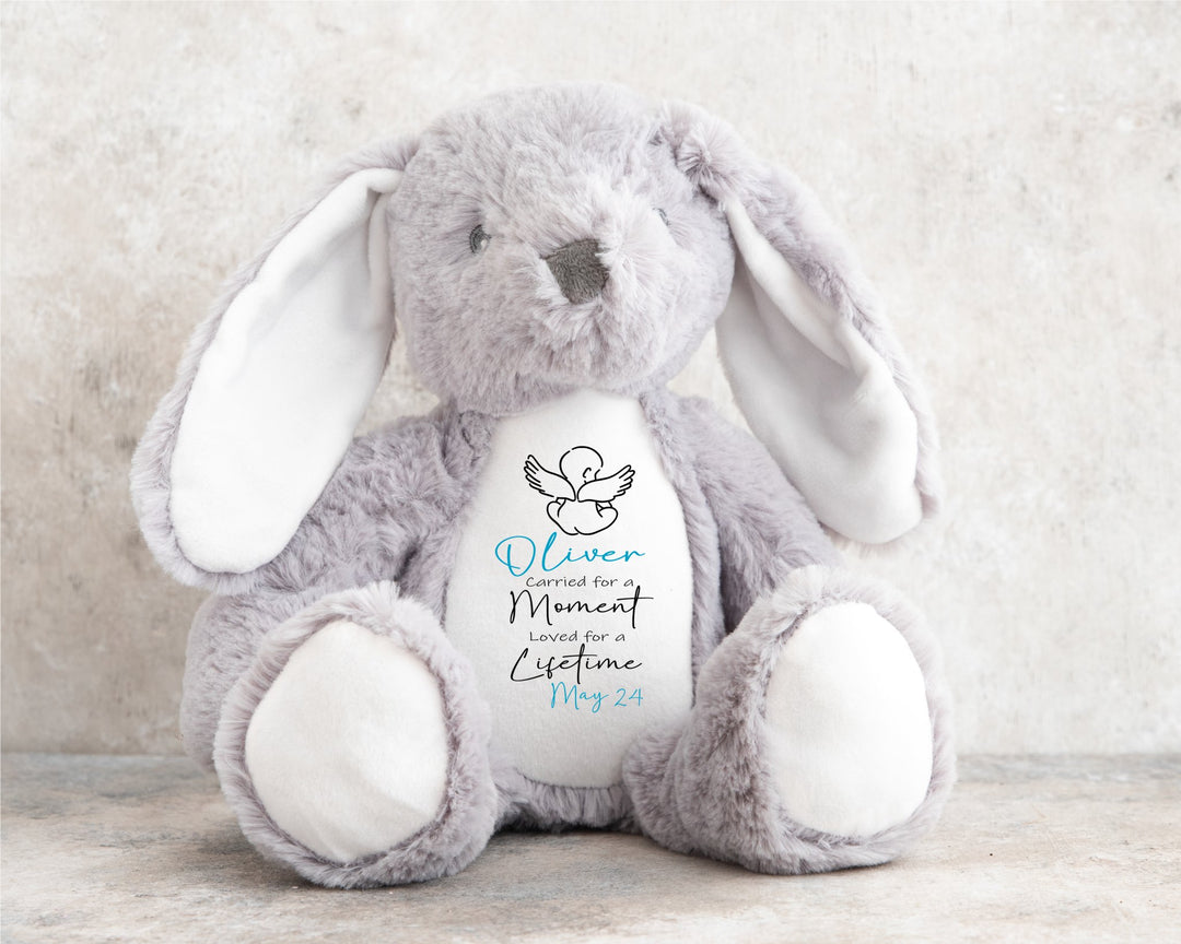 Personalised Blue Memorial Baby Angel Teddy - Gifts Handmade