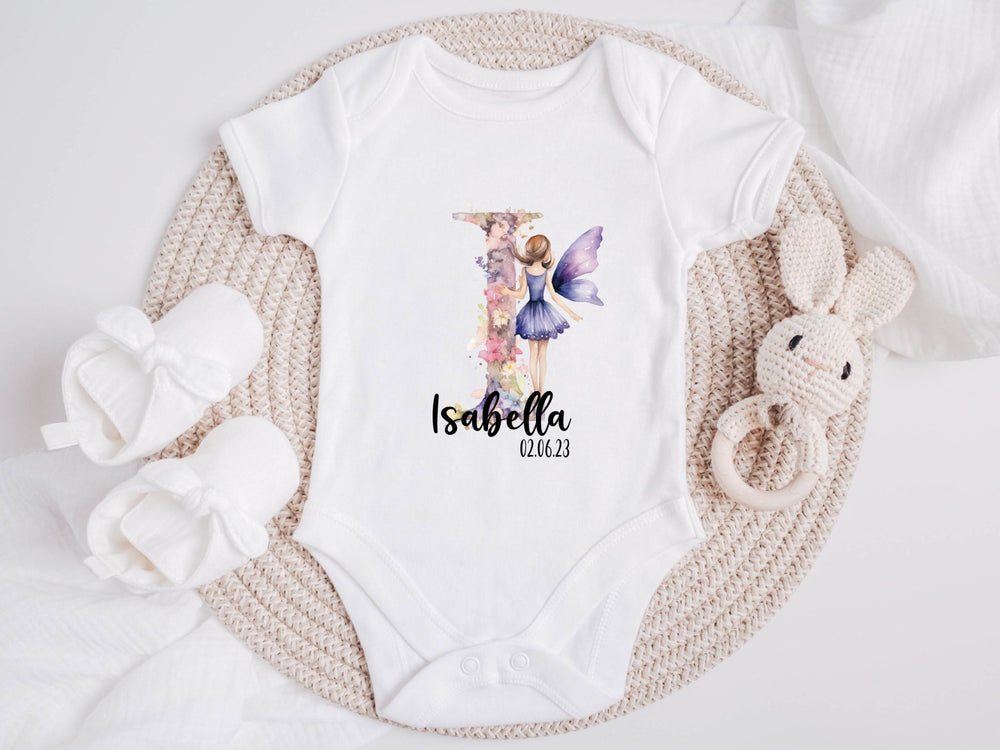Personalised Water Colour Letter Baby Grow / Onesie - Gifts Handmade