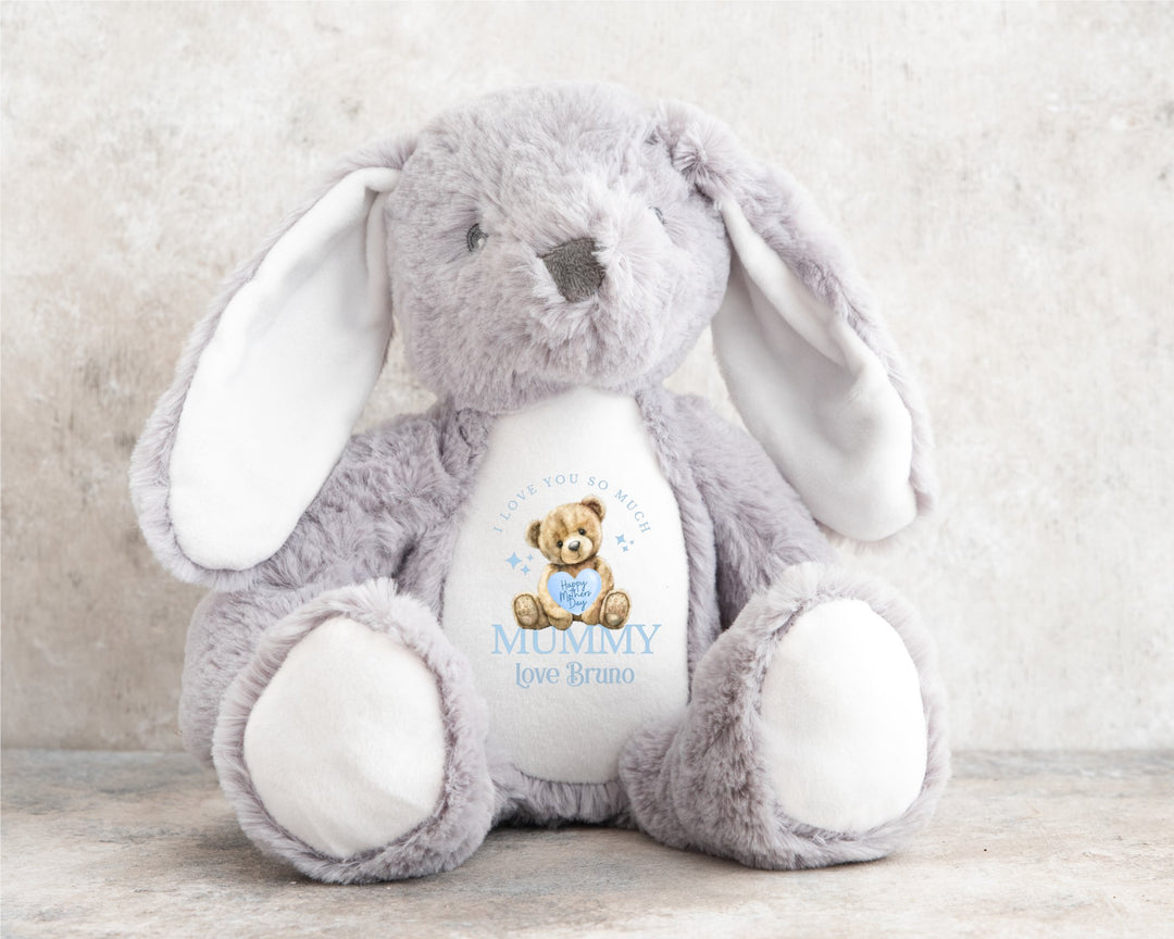 Personalised Blue Happy Mother's Day Teddy - Gifts Handmade