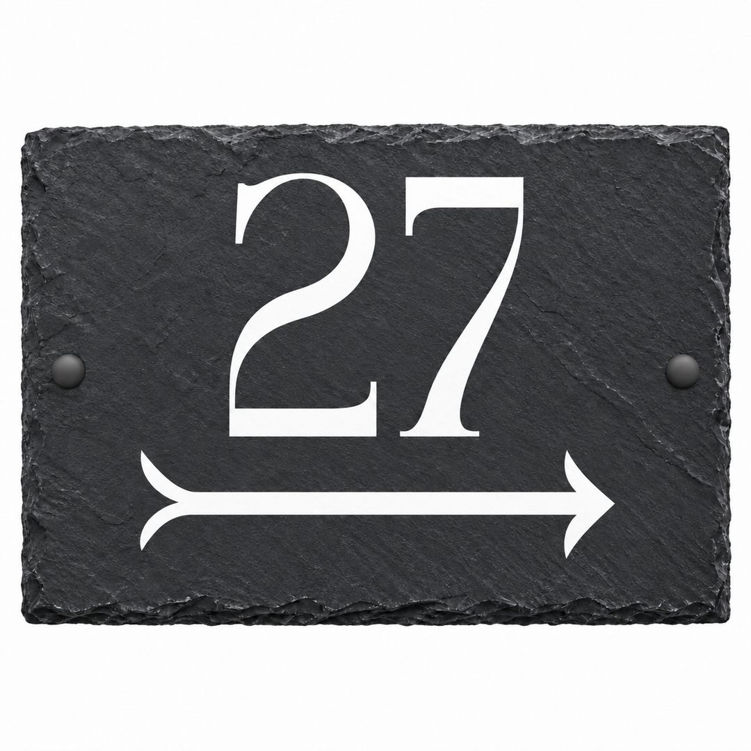 Personalised Left and Right Arrow Slate House Sign