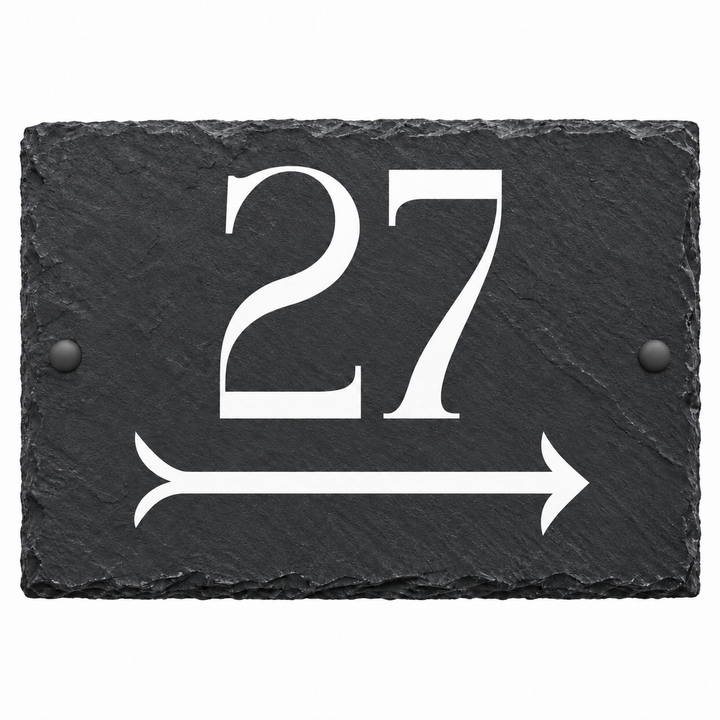 Personalised Left and Right Arrow Slate House Sign