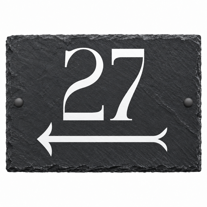 Personalised Left and Right Arrow Slate House Sign