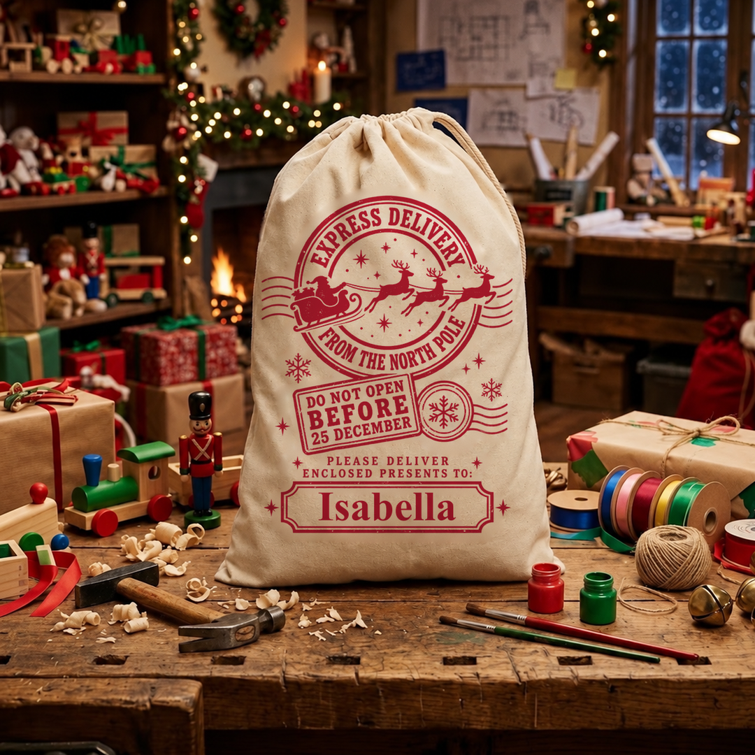 Personalised North Pole Post Christmas Sack