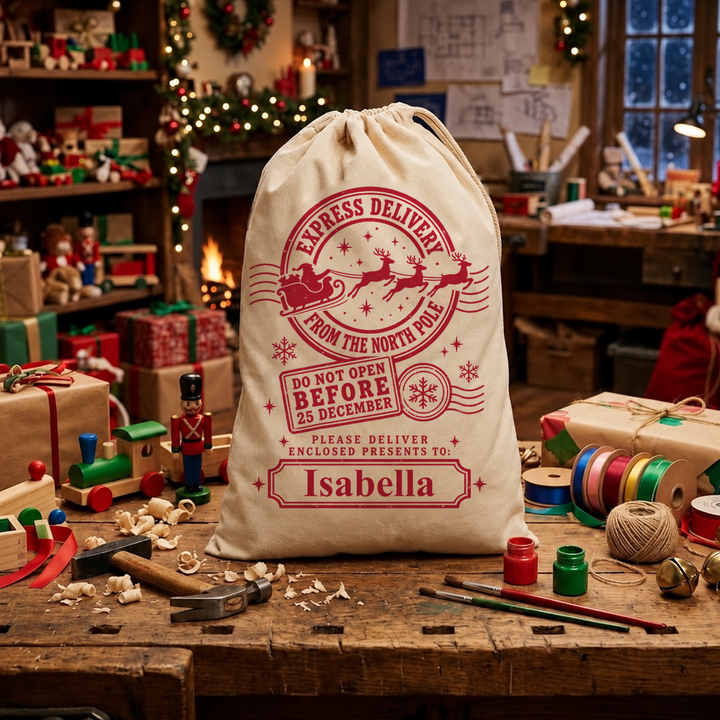 Personalised North Pole Post Christmas Sack