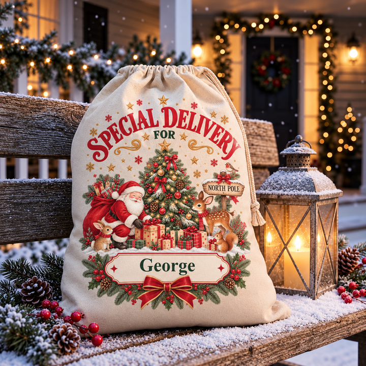 Personalised North Pole Santa Christmas Sack
