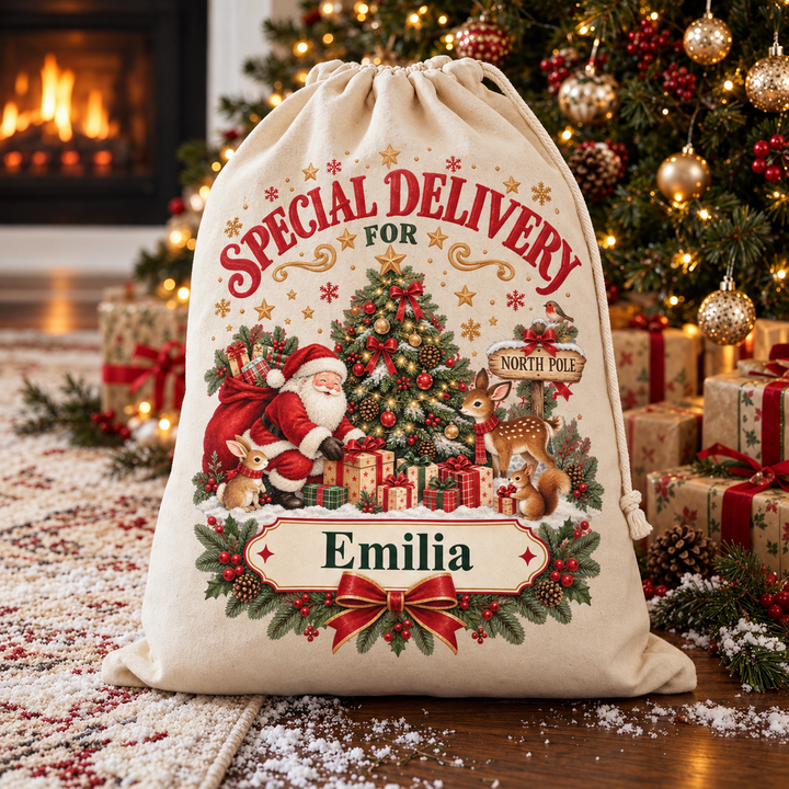 Personalised North Pole Santa Christmas Sack