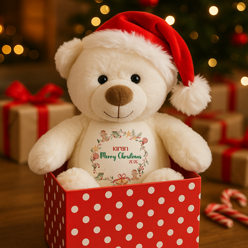 Personalisierter Rentier-Teddy für das erste Weihnachten