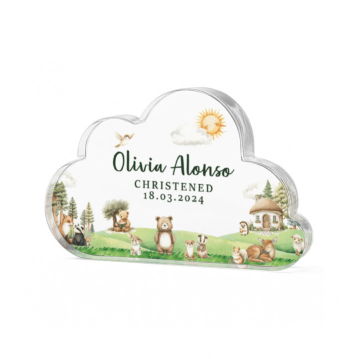 Personalised Christening & Baptism Acrylic Cloud Plaque
