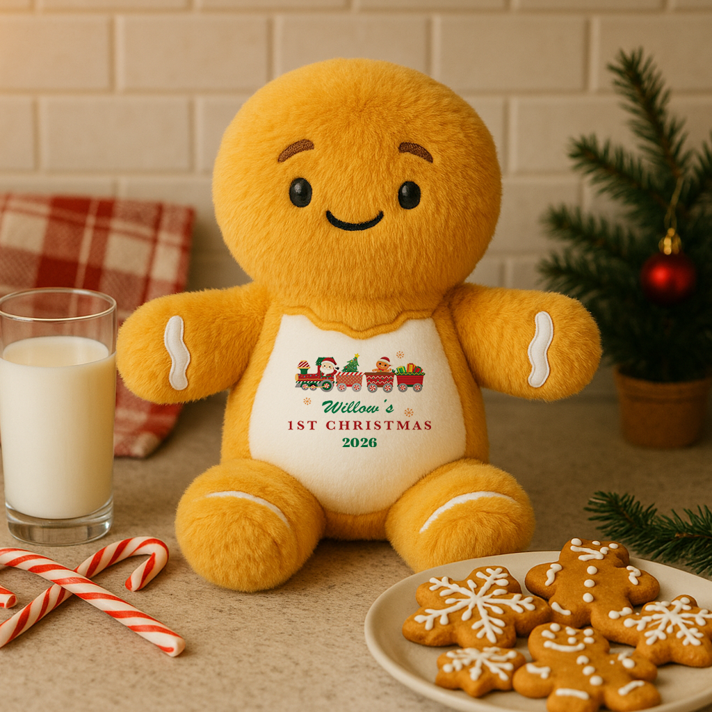 Personalisierter Rentier-Teddy für das erste Weihnachten