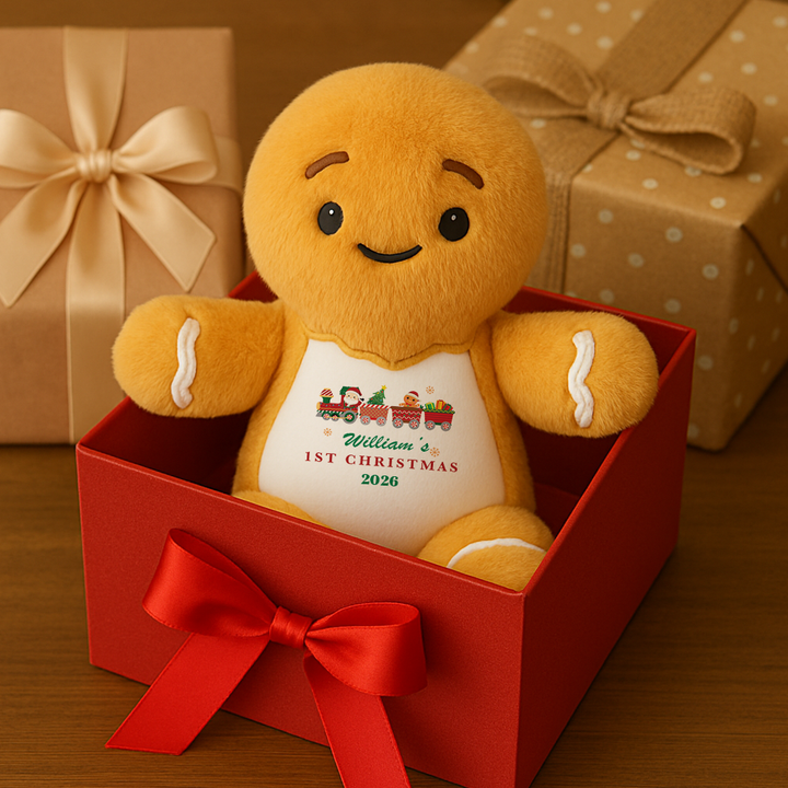 Personalisierter Rentier-Teddy für das erste Weihnachten