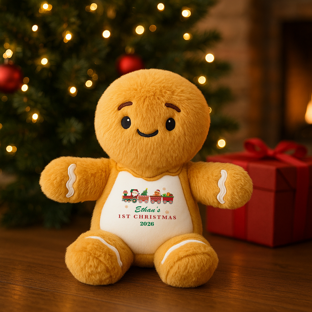 Personalisierter Rentier-Teddy für das erste Weihnachten