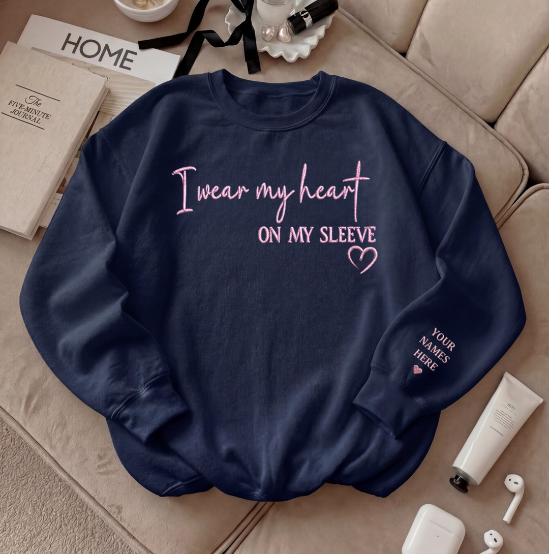 Personalised Heart on my Sleeve Sweatshirt