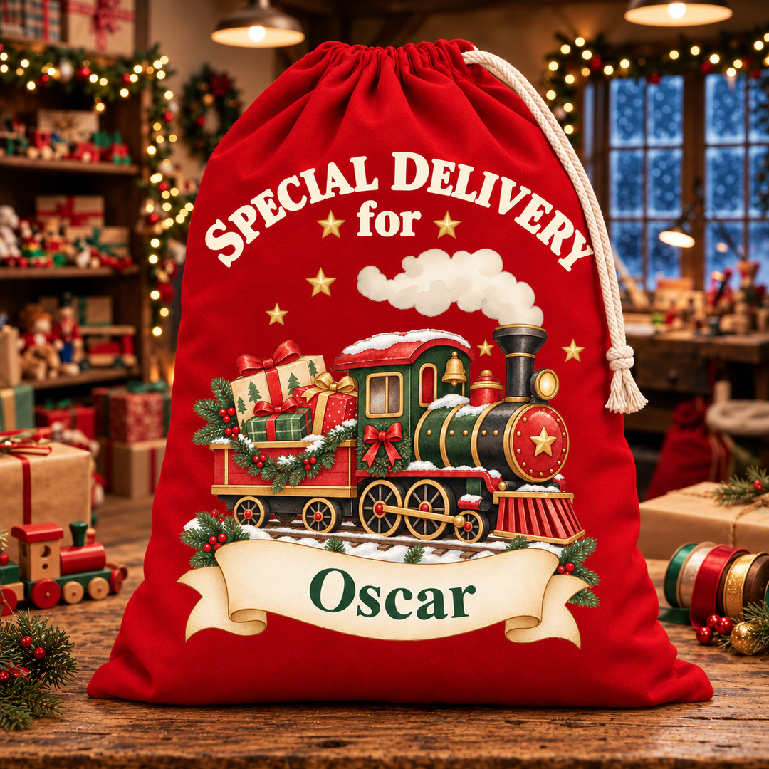 Personalised Christmas Train Sack