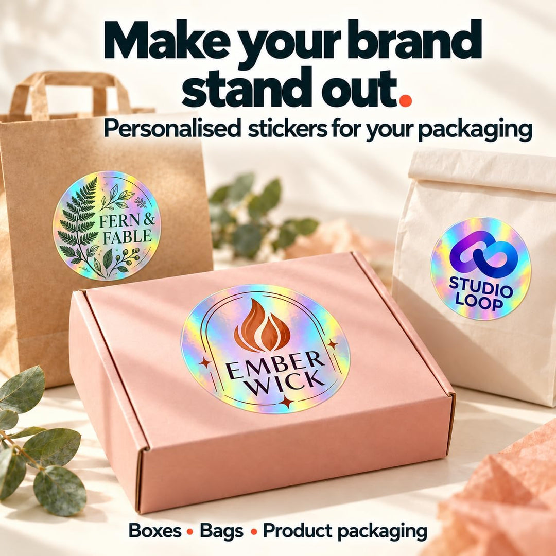Personalised Holographic Logo Stickers