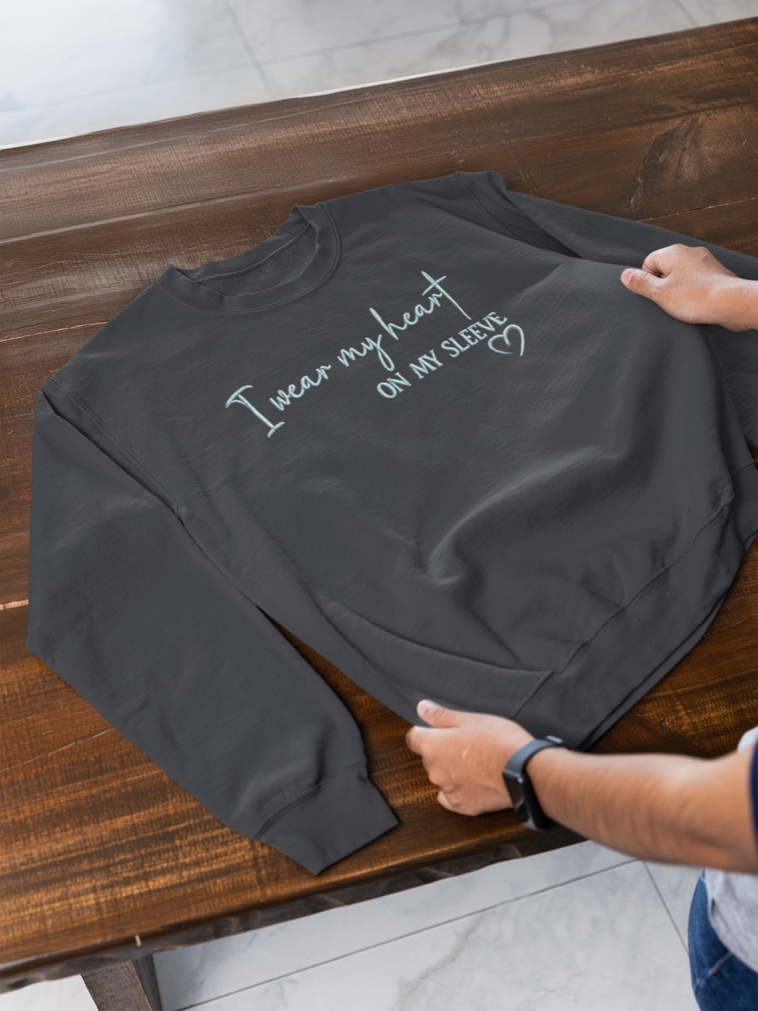 Personalised Heart on my Sleeve Sweatshirt