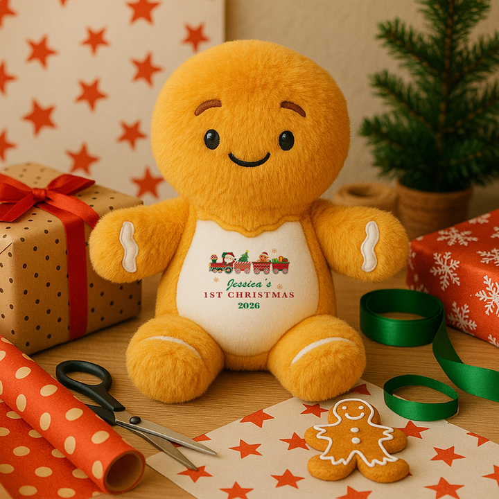 Personalisierter Rentier-Teddy für das erste Weihnachten