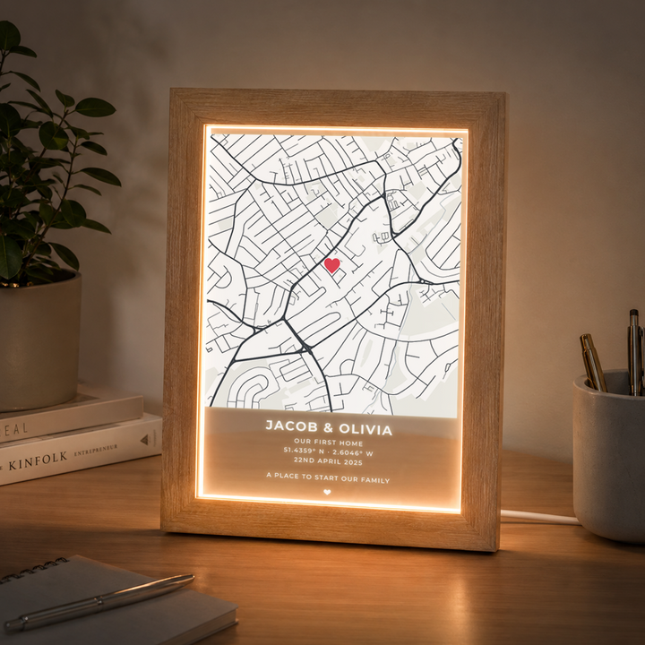 Personalised Address Map LED Light Box Frame ( Powered by USB )
