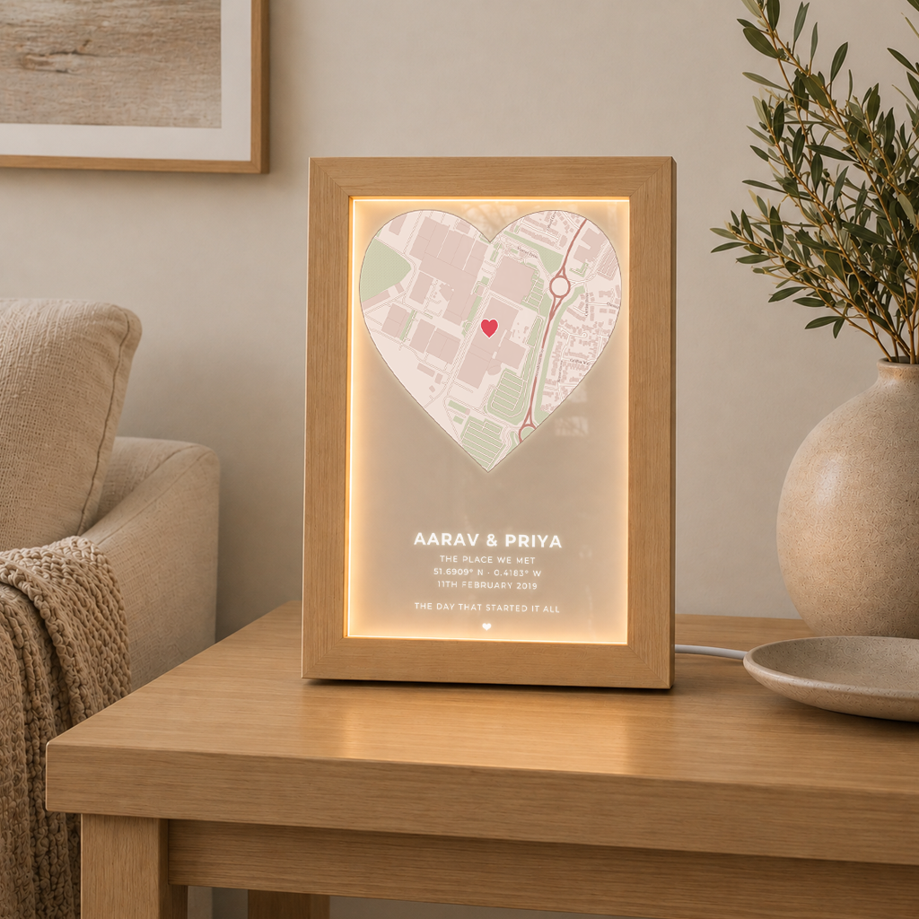 Personalised Address Map LED Light Box Frame ( Powered by USB )