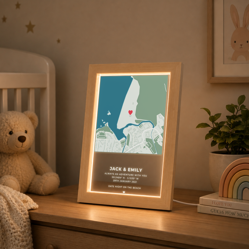 Personalised Address Map LED Light Box Frame ( Powered by USB )