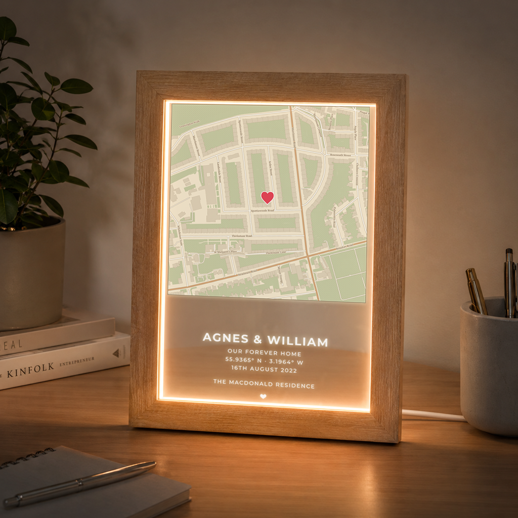 Personalised Address Map LED Light Box Frame ( Powered by USB )