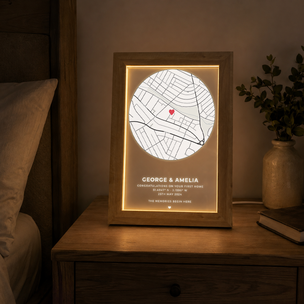 Personalised Address Map LED Light Box Frame ( Powered by USB )