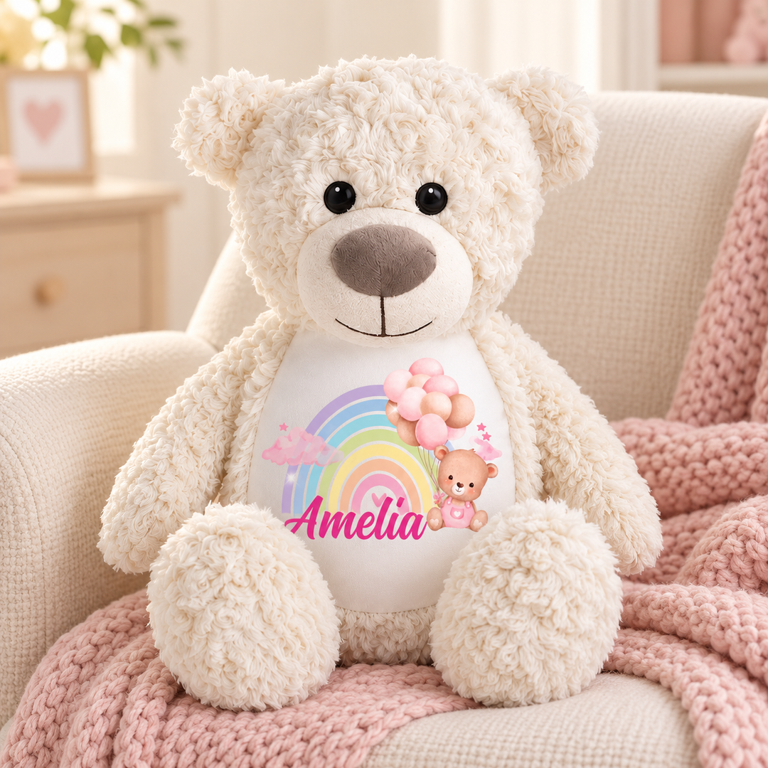 Personalisierter Tauf-/Tauf-Kleinkreuz-Teddy