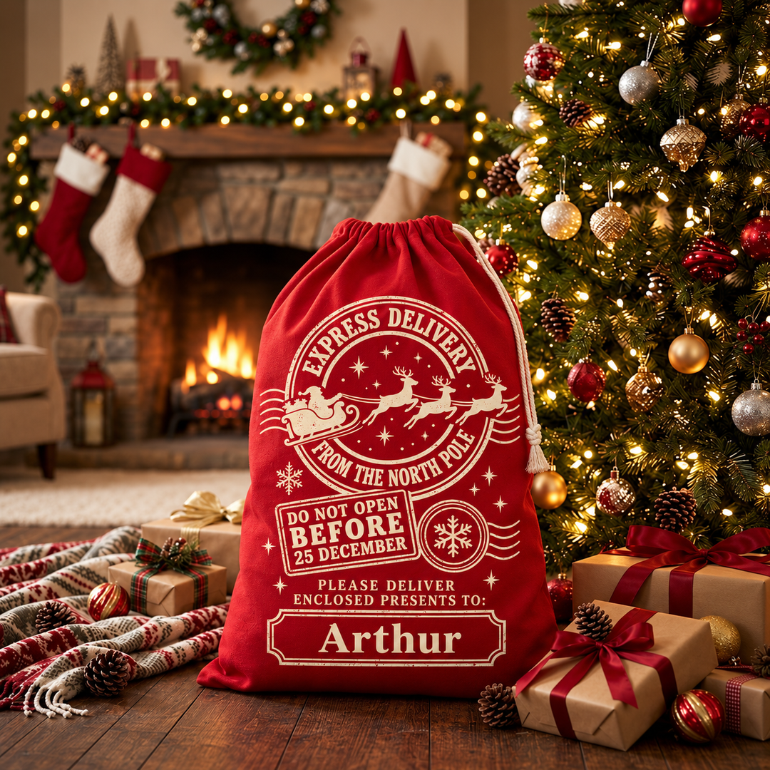 Personalised North Pole Post Christmas Sack