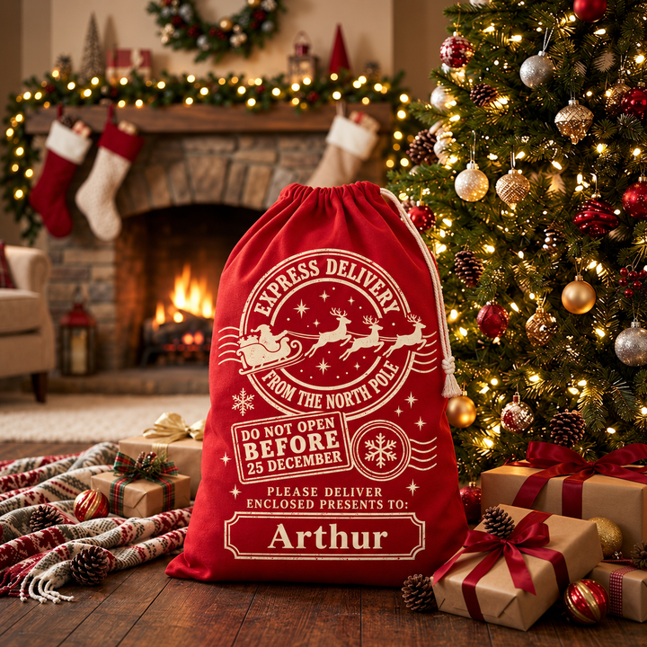 Personalised North Pole Post Christmas Sack