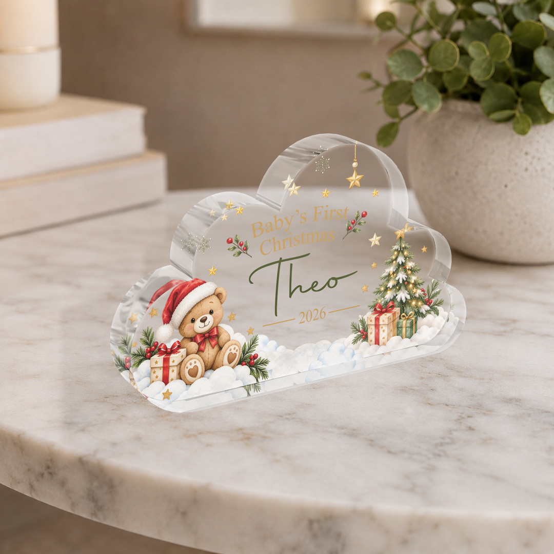 Personalised Baby First Christmas Cloud Plaque Keepsake