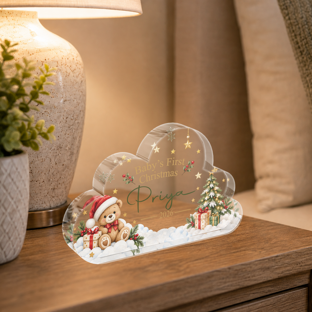 Personalised Baby First Christmas Cloud Plaque Keepsake