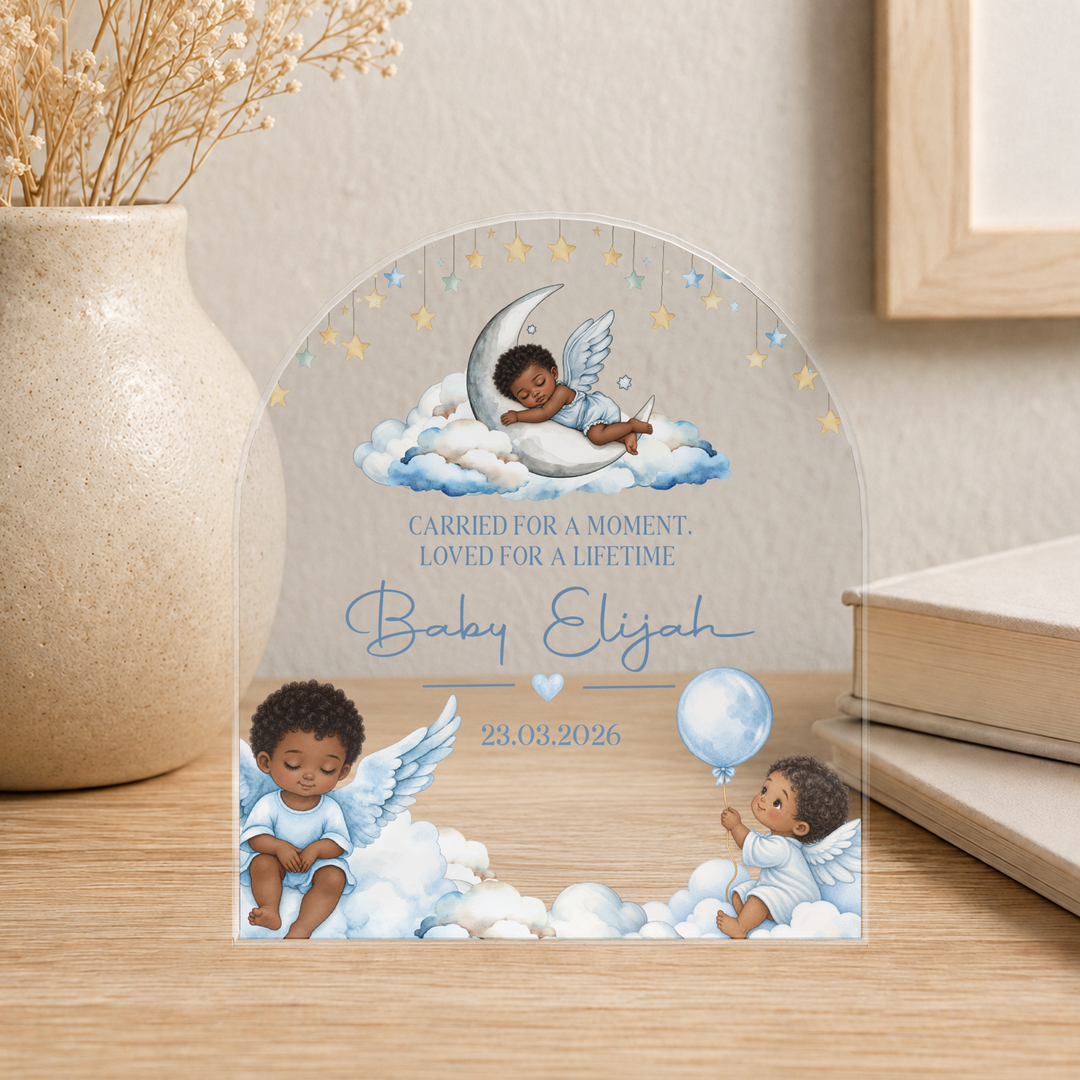 Personalized Blue Baby Memorial Arch Plaque