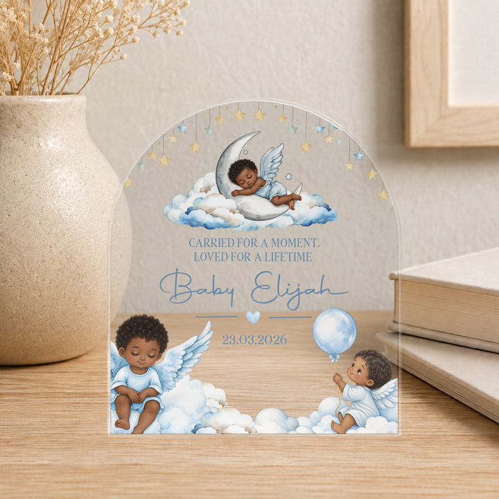 Personalized Blue Baby Memorial Arch Plaque