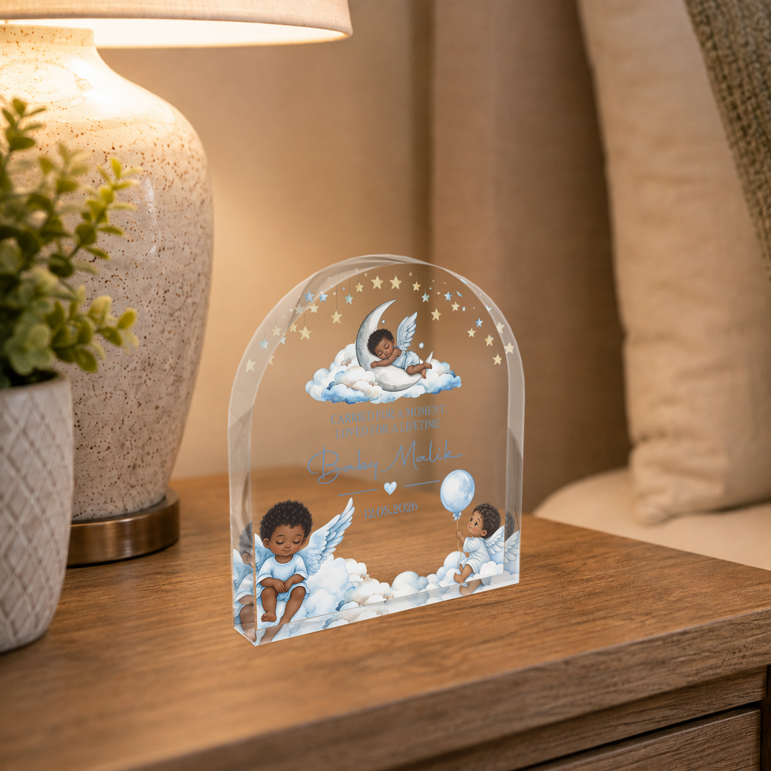 Personalized Blue Baby Memorial Arch Plaque