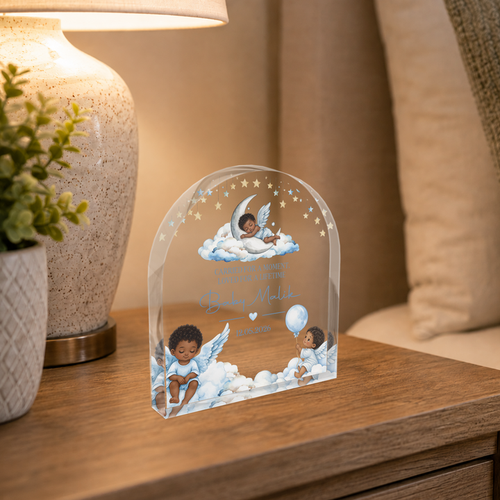 Personalized Blue Baby Memorial Arch Plaque