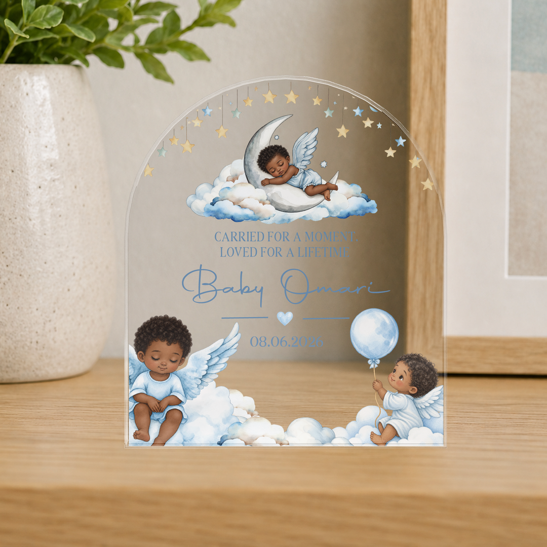 Personalized Blue Baby Memorial Arch Plaque