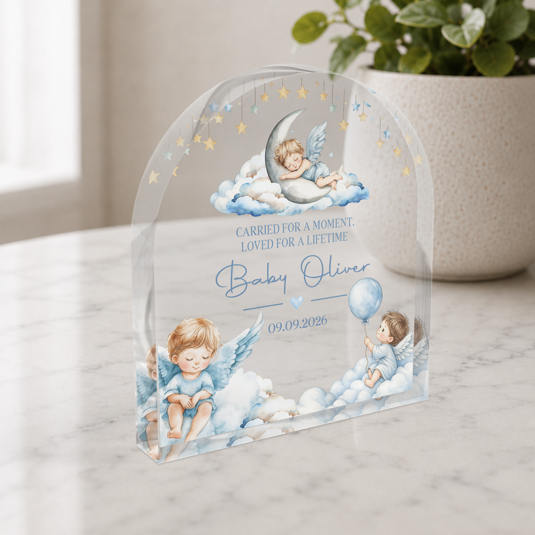 Personalized Blue Baby Memorial Arch Plaque