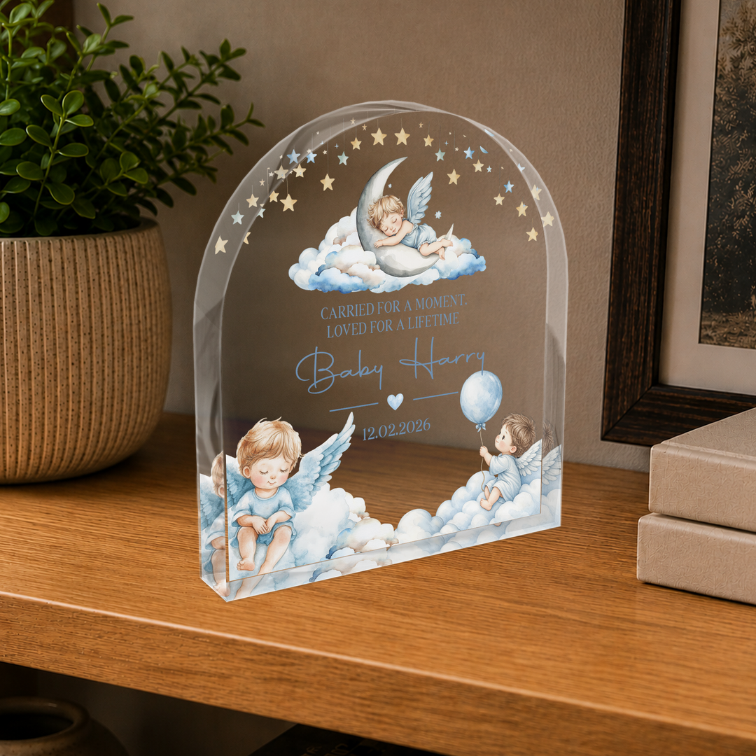 Personalized Blue Baby Memorial Arch Plaque