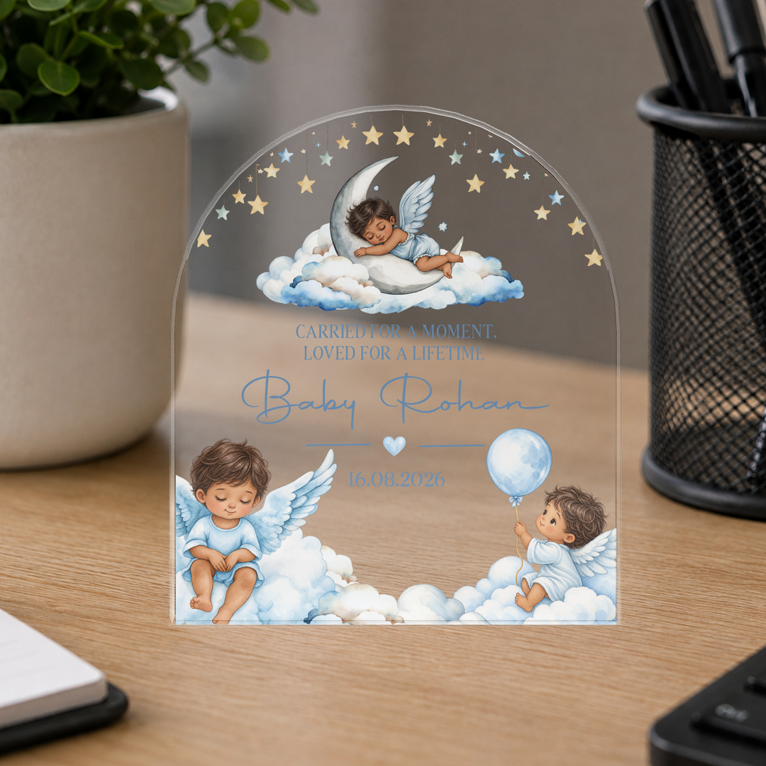 Personalized Blue Baby Memorial Arch Plaque