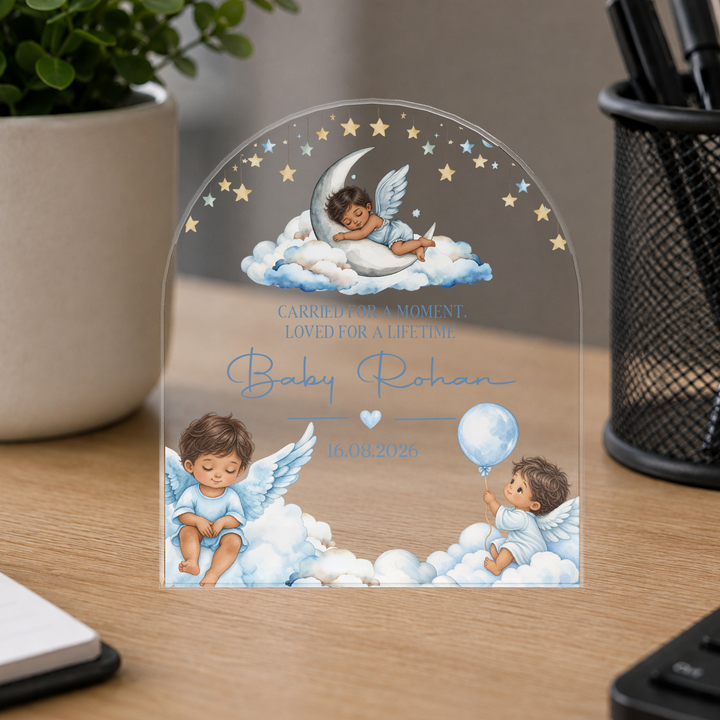 Personalized Blue Baby Memorial Arch Plaque