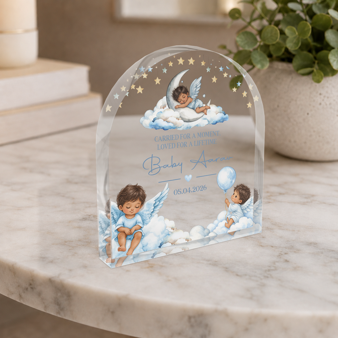 Personalized Blue Baby Memorial Arch Plaque