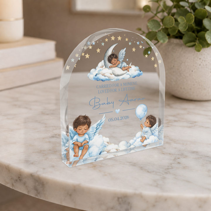 Personalized Blue Baby Memorial Arch Plaque