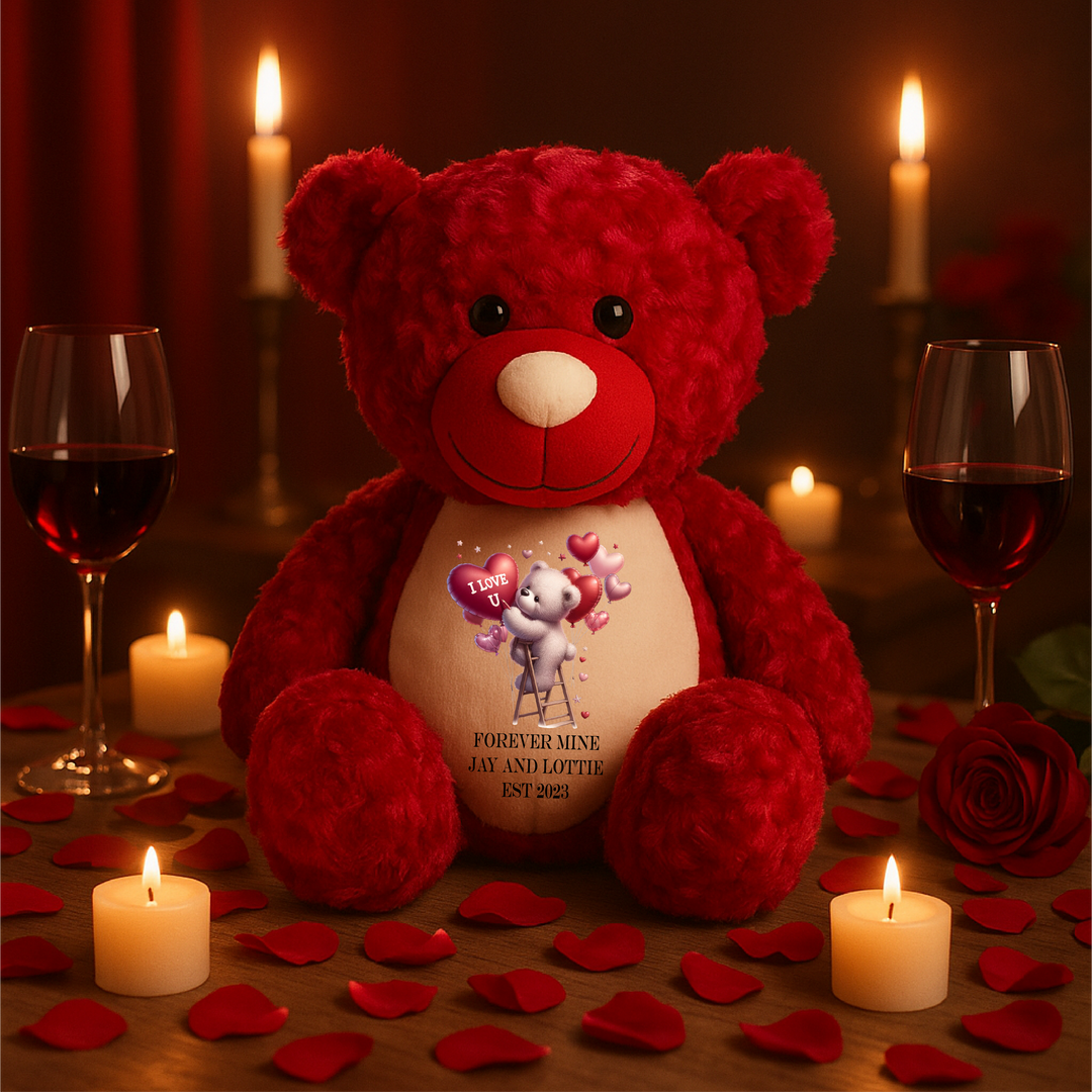 Personalised I Love U Large Red Teddy Bear