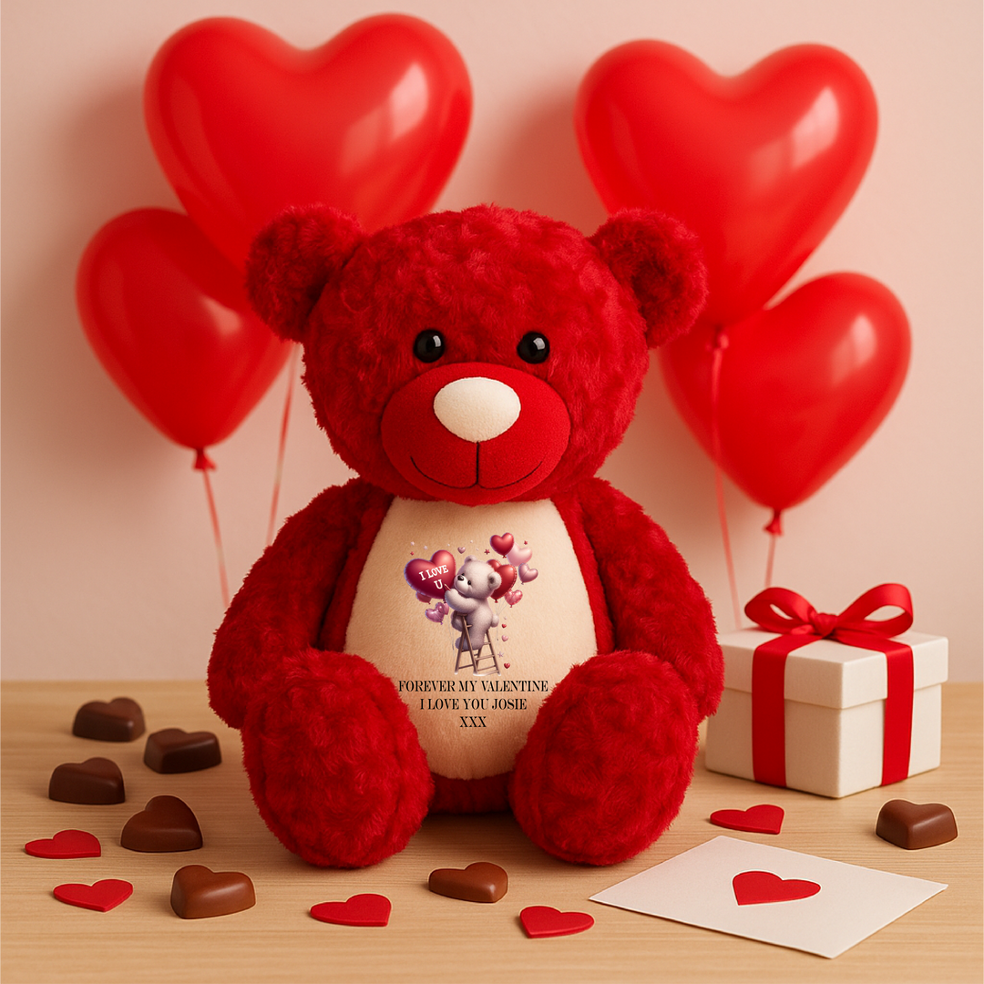 Personalised I Love U Large Red Teddy Bear