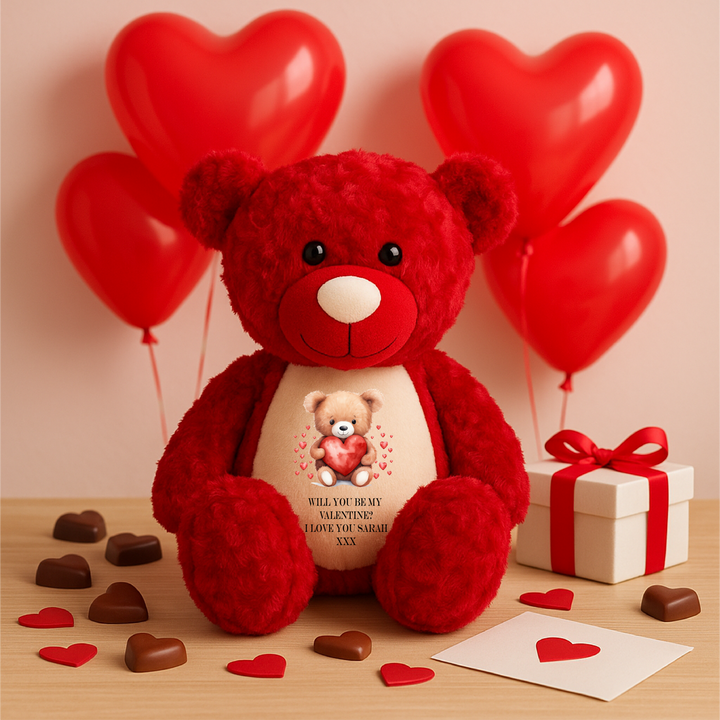 Personalised Love Bear Large Red Teddy Bear