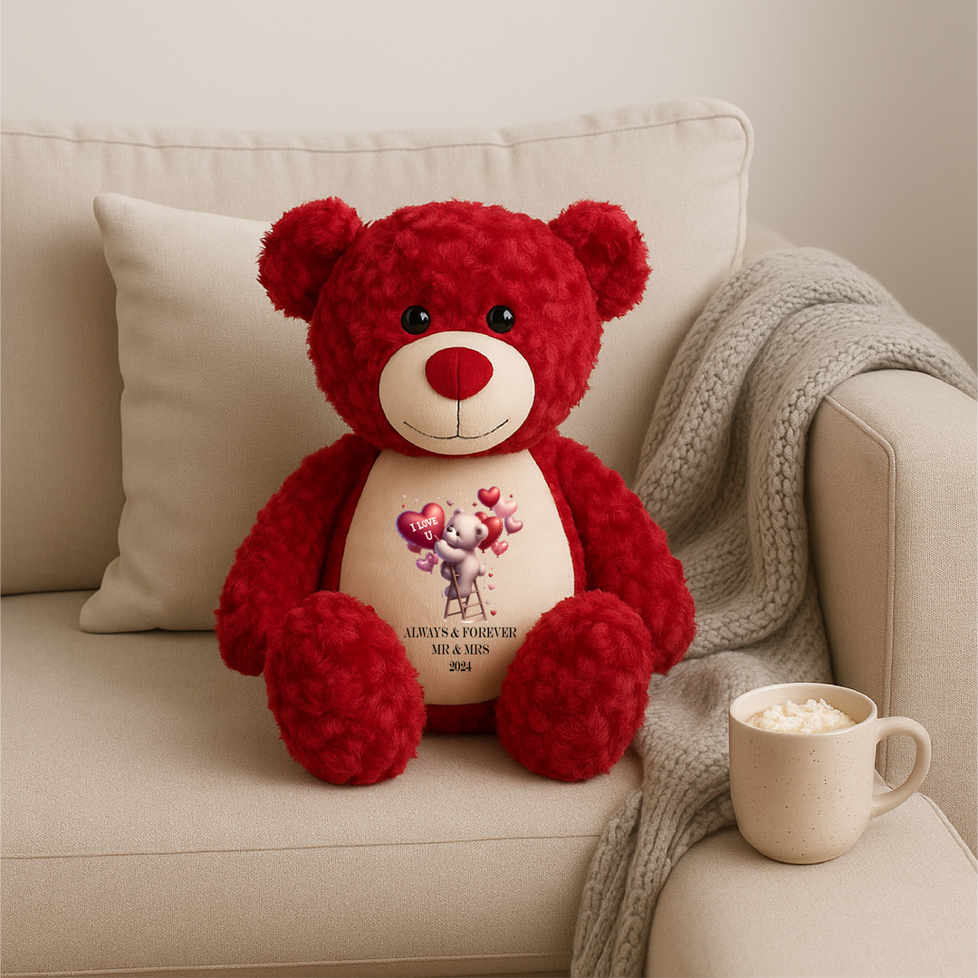 Personalised I Love U Large Red Teddy Bear