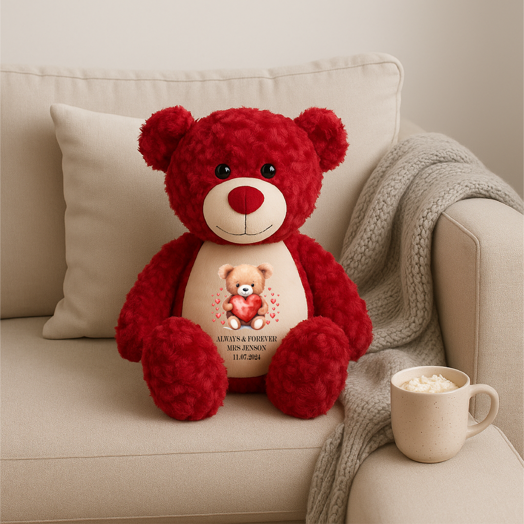 Personalised Love Bear Large Red Teddy Bear