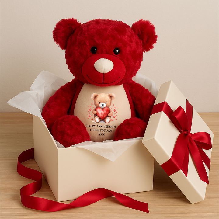 Personalised Love Bear Large Red Teddy Bear
