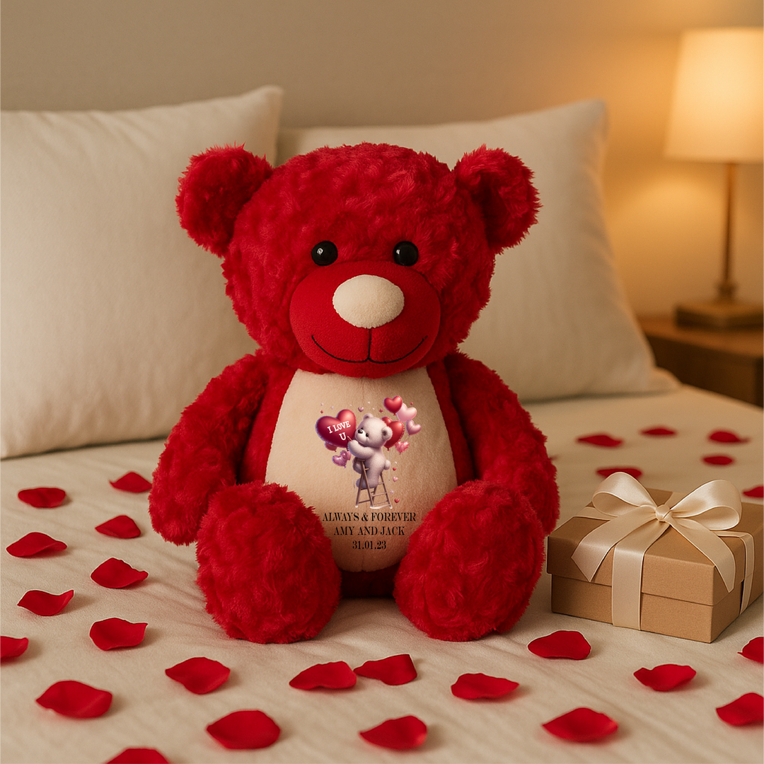 Personalised I Love U Large Red Teddy Bear
