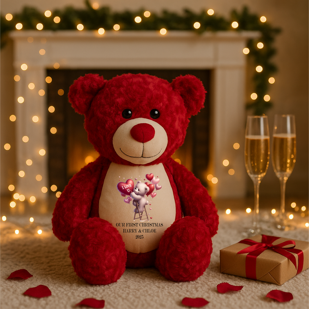Personalised I Love U Large Red Teddy Bear